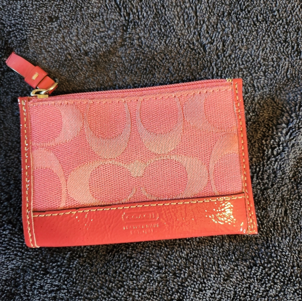 Hot pink Coach coin purse